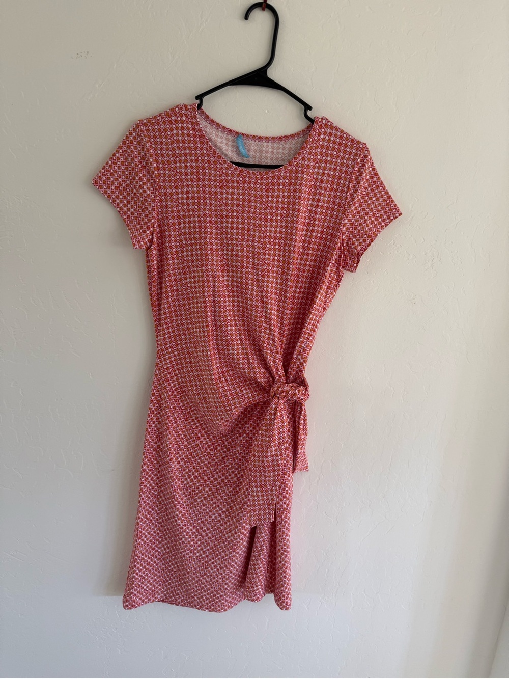 J McLaughlin Side-Knot Pink Patterned Short-Sleeve Women’s Dress